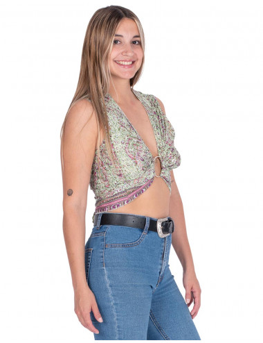 top-seda-atar-estampado-verde