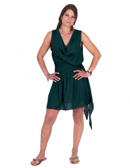 Draped Neckline Dress