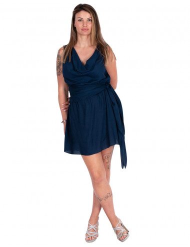 Draped Neckline Dress