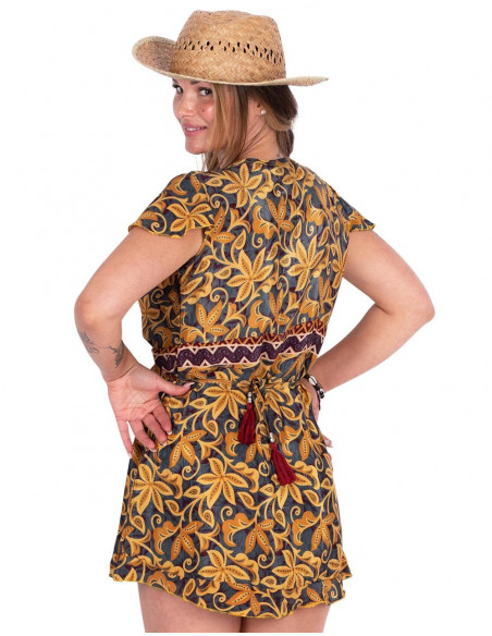 vestido-extra-corto-cruzado-gris-amarillo