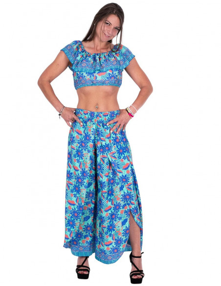 Wide Leg Trousers with Slit