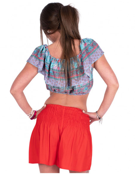 Top Cropeed Ruffles
