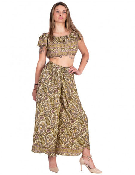 Wide Leg Trousers with Slit