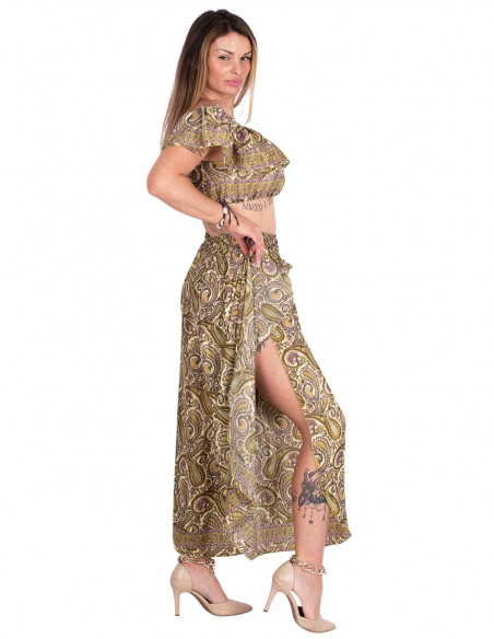 Wide Leg Trousers with Slit