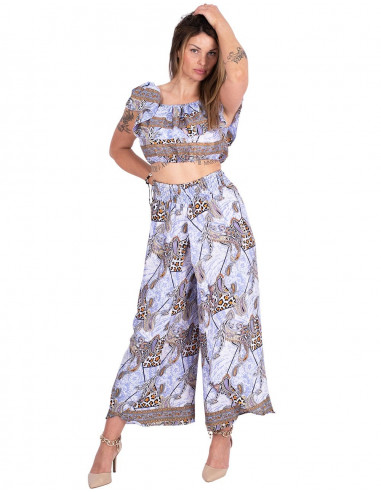 Wide Leg Trousers with Slit