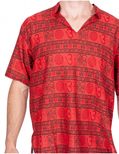 copy of HCA0008O - Burgundy Striped Polo Shirt