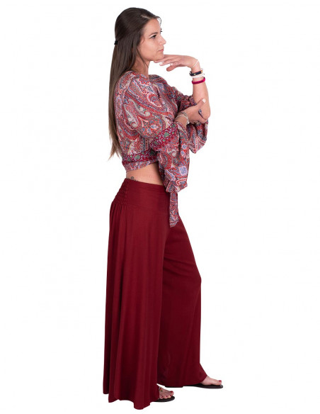 Burgundy skirt pants