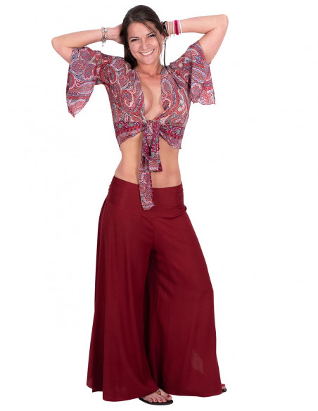 Burgundy skirt pants