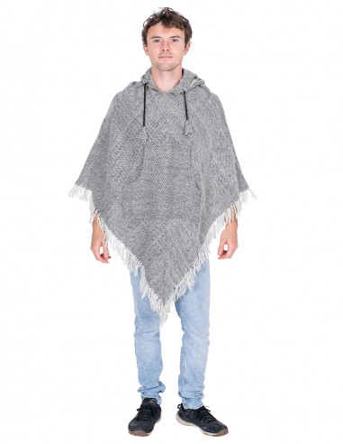 Unisex Gray Poncho
