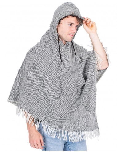 Unisex Gray Poncho