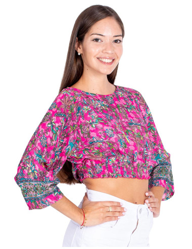 Pink Cropped Blouse