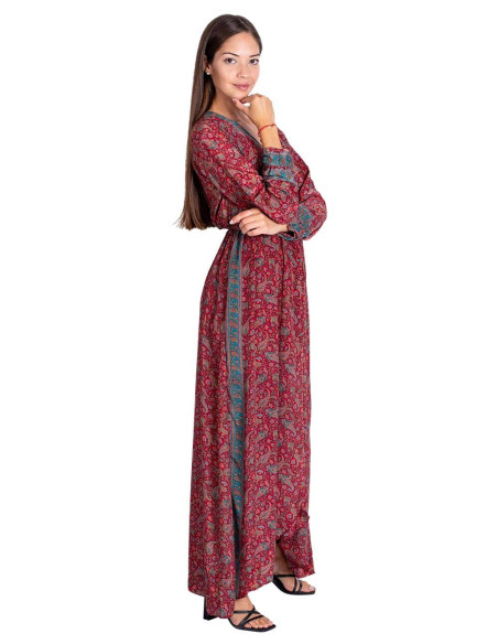 vestido-boho-mujer-primavera-burdeos