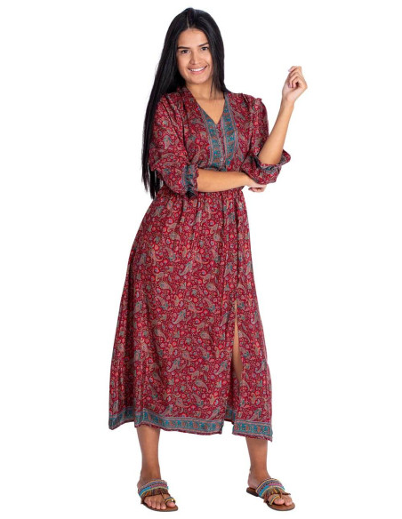 Midi dress with buttons