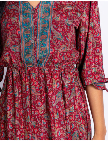 Midi dress with buttons