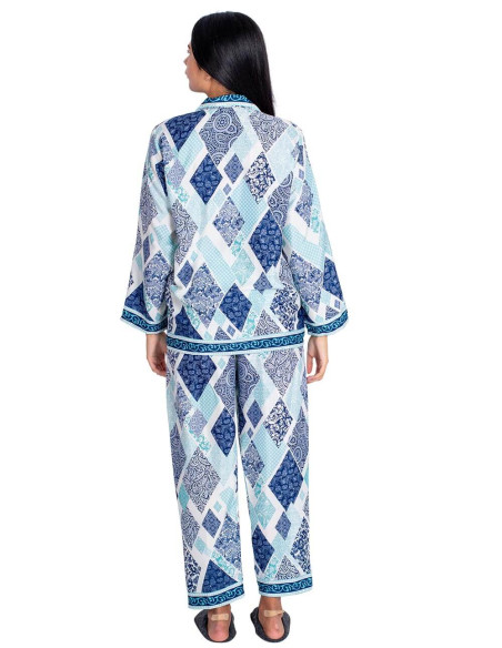 pijama-mujer-seda-azul-otoño-invierno