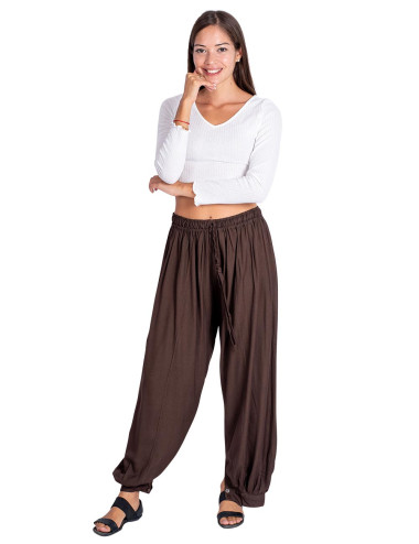 Brown bloomers with elastic waistband
