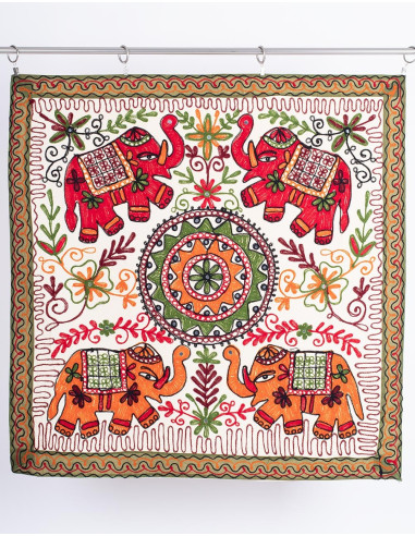 Square Tapestry 4 Elephants