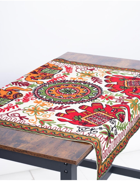 Square Tapestry 4 Elephants