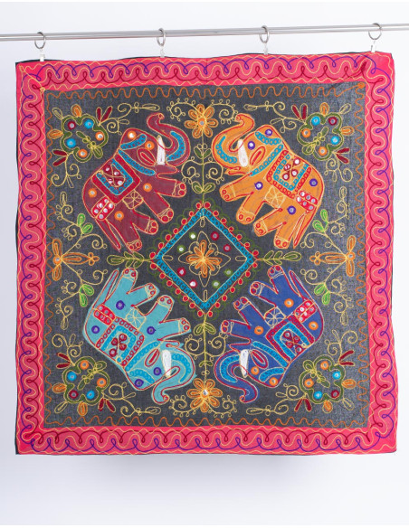 Embroidered Tapestry 4 Elephants