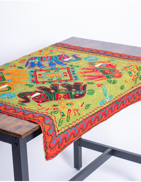 Embroidered Tapestry with 4 Elephants