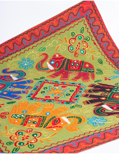 Embroidered Tapestry with 4 Elephants