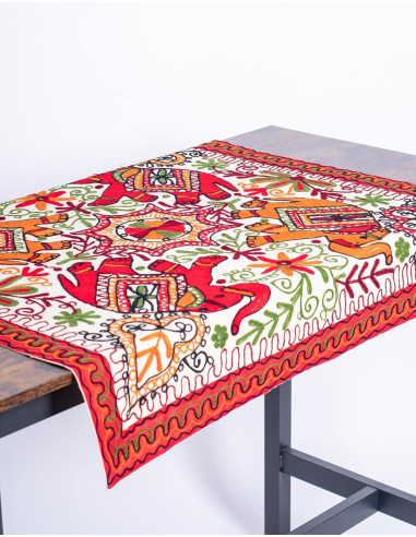 Square Tapestry 4 Elephants