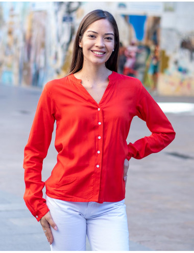 Red Button-Down Shirt