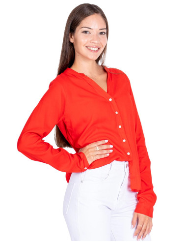 Red Button-Down Shirt