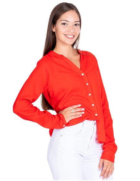 Red Button-Down Shirt