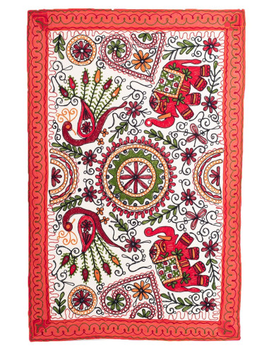 Rectangular Embroidered Tapestry Animals