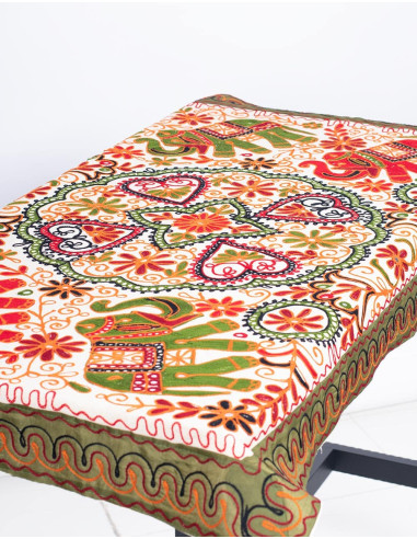 Rectangular Embroidered Tapestry Animals