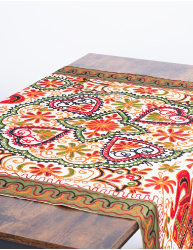 Rectangular Embroidered Tapestry with Animals