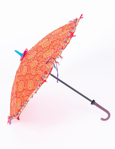 Individual Ethnic Umbrella in Bright Red