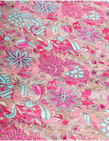 Long Pink Silk Dresses with Flowers