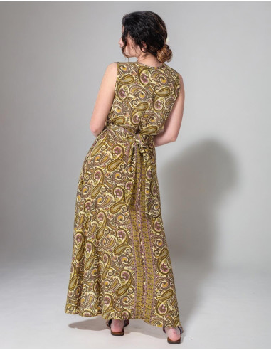 Printed Silk Wrap Dress