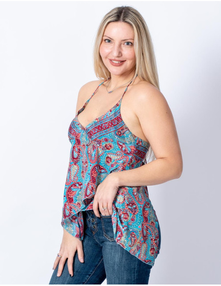 top-sexy-mujer-azul-y-rojo