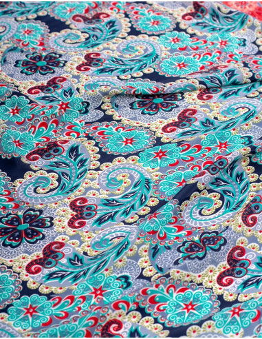 seda-estampada-fondo-gris-dibujos-coloridos