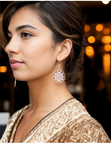 Mandala earrings with spikes