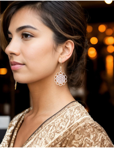 Mandala earrings with spikes