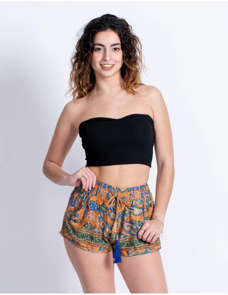 short-seda-fresco-mujer-estampado-naranja