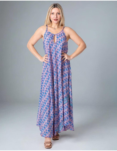 Long Silk Printed Dress