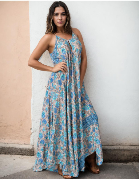 vestido-estilo-boho-gris-flores-azules