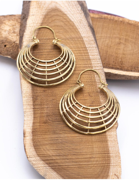 Golden Grille Earrings