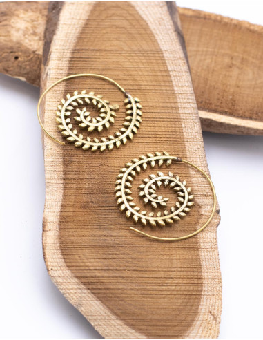 Circular Leaf Earrings