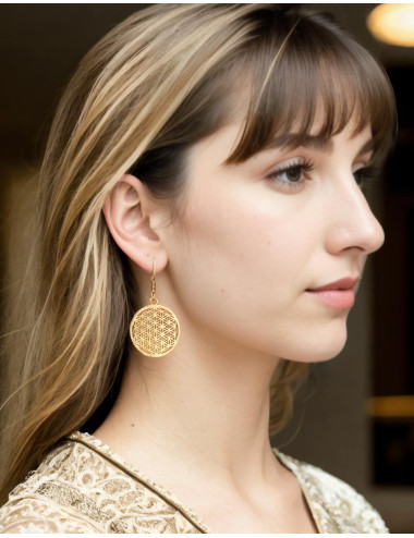 Golden Mandala Earrings