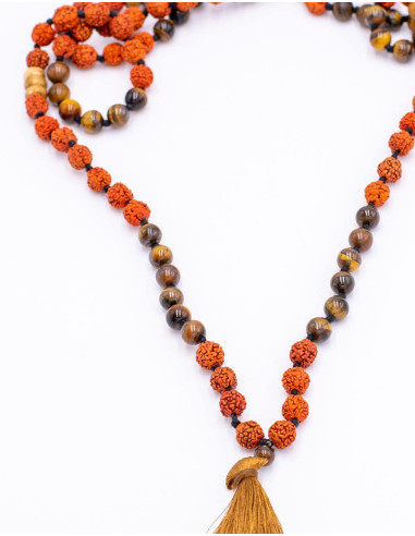 Tiger Eye and Rudraksha Mala