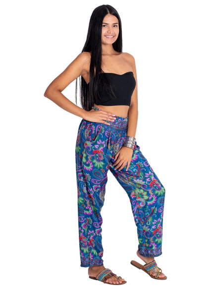 Straight Silk Flower Pants