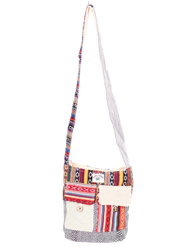 Bandolera Cañamo Doble bolsillo