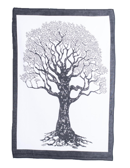 White Tapestry Black Tree