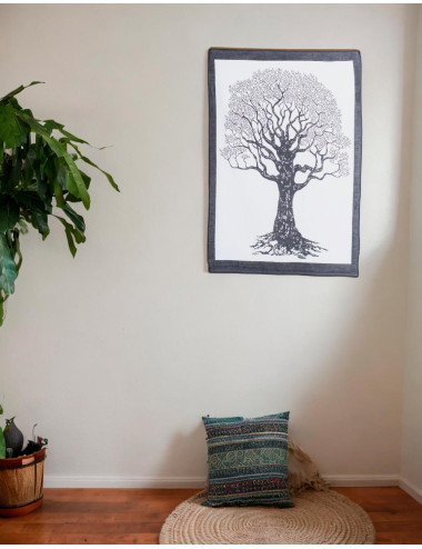 White Tapestry Black Tree